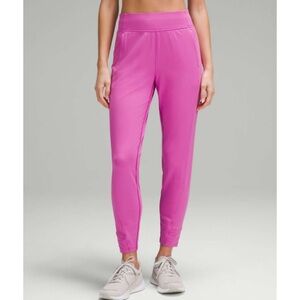 Lululemon It’s Rulu Run High Rise Fleece Jogger Pants Pow Pink Tone Size 8 NWT